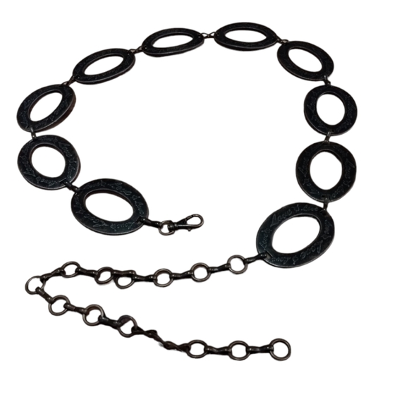 Love Belt With Bronze Metal Color Open Oval Loops/Chain & Clasp Closure - Picture 5 of 6